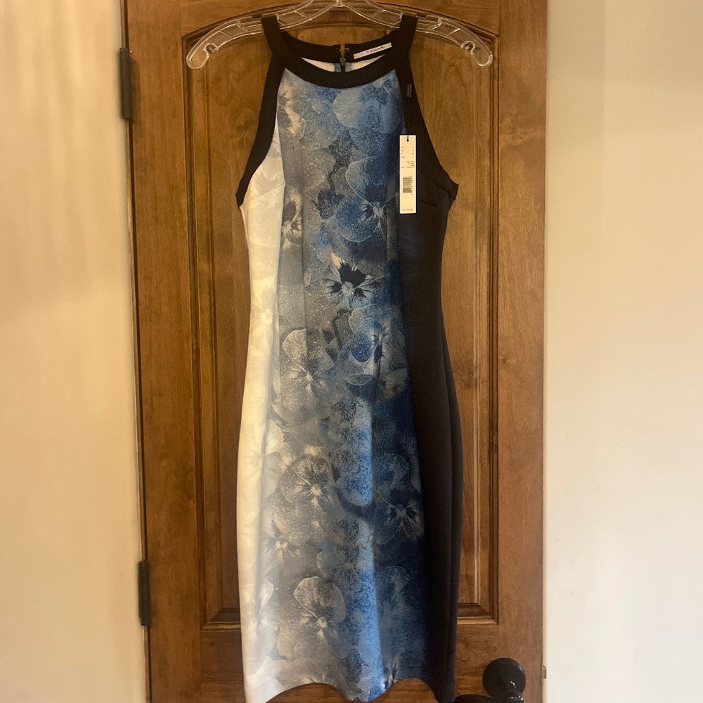 Elie Tahari Blue Floral Ombre Sheath Dress (NWT!)